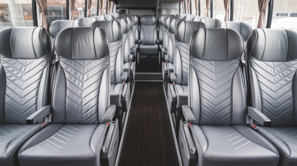 56 passenger charter bus interior view